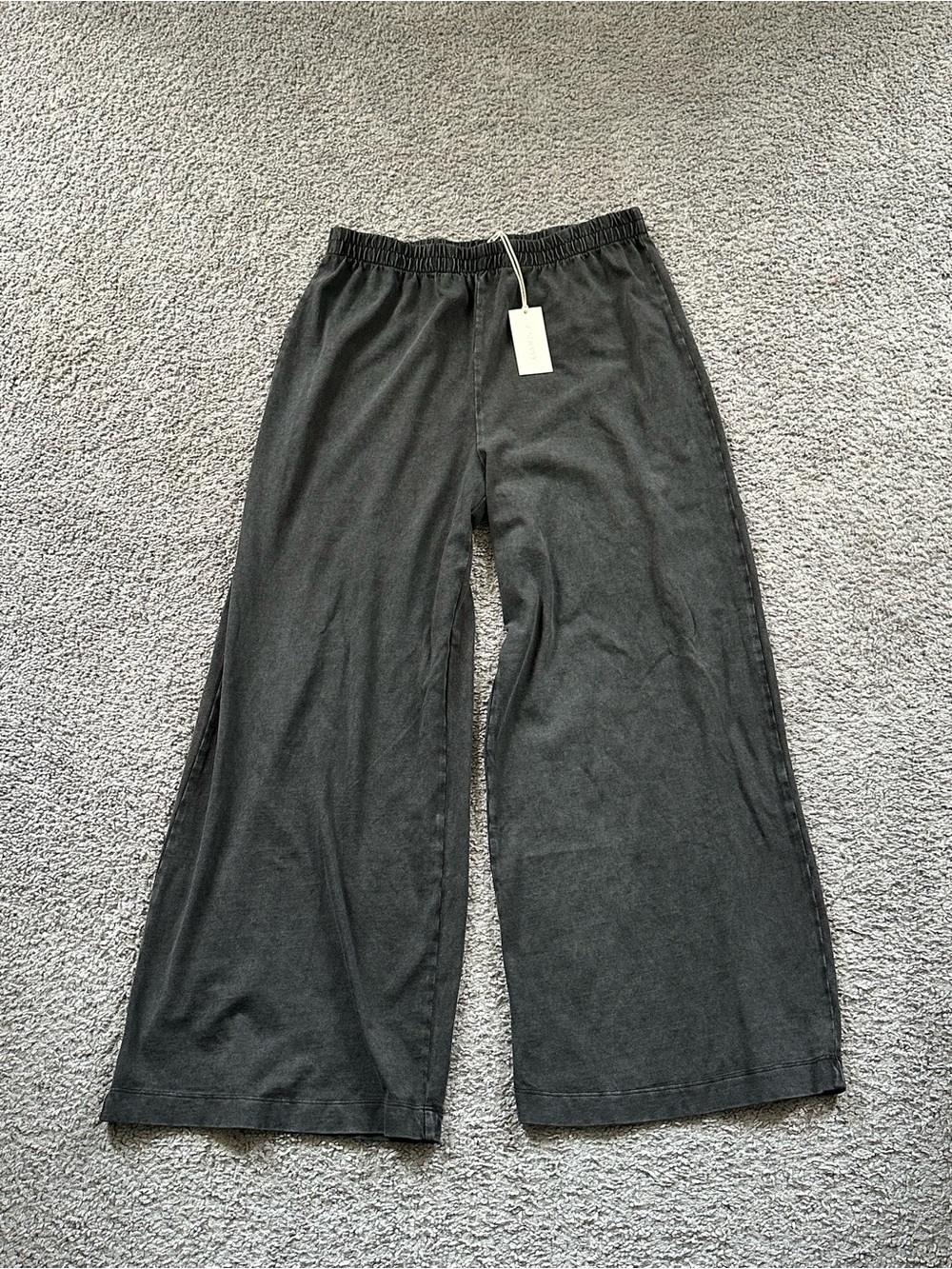 Z Supply Women’s Wide Leg Black Lounge Pants- Scout Jersey Flare Pant